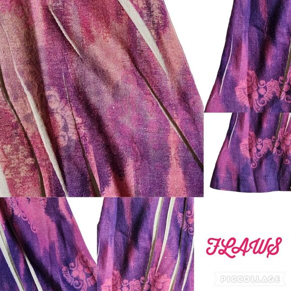 APT 9 Purple Pink Multi Color Paisley Ikat V Neck Sleeveless Tunic Top sz S - Picture 9 of 12